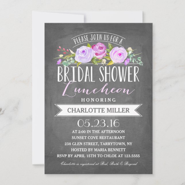 Bridal Shower Luncheon | Bridal Shower Invitation (Front)