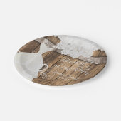 Bridal Shower Luncheon - Rustic Wood and Lace Paper Plates (Angled)