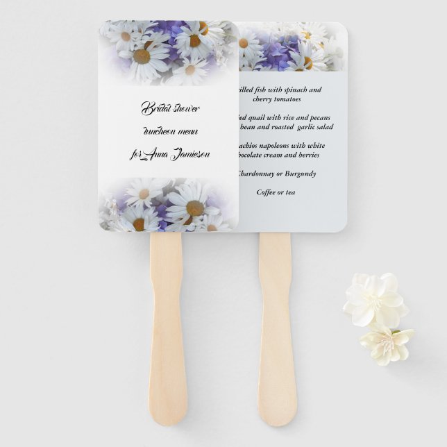 Bridal shower Luncheon Set of Fans (Front and Back)