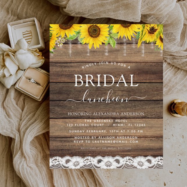 Bridal Shower Luncheon Sunflower Rustic Farmhouse  (Creator Uploaded)