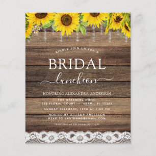 Bridal Shower Luncheon Sunflower Rustic Farmhouse Flyer