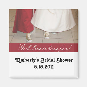 Bridal shower magnet party favor with dresses