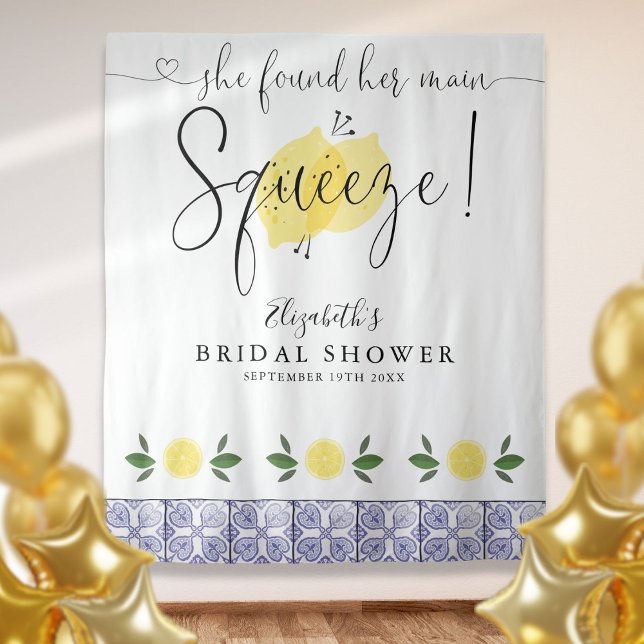 Bridal Shower Main Squeeze Lemons Photo Backdrop (Bridal Shower Main Squeeze Lemons Photo Backdrop)