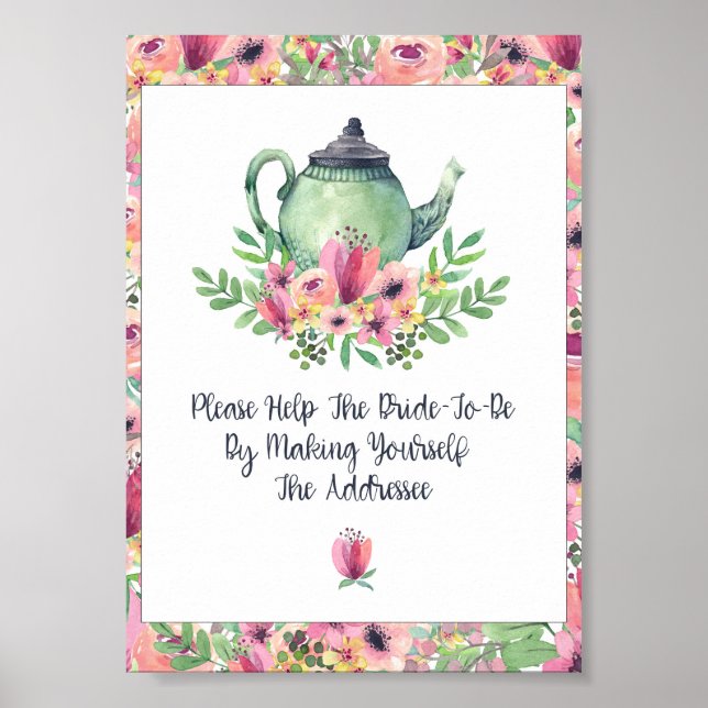 Bridal Shower Make Yourself the Addressee Sign (Front)