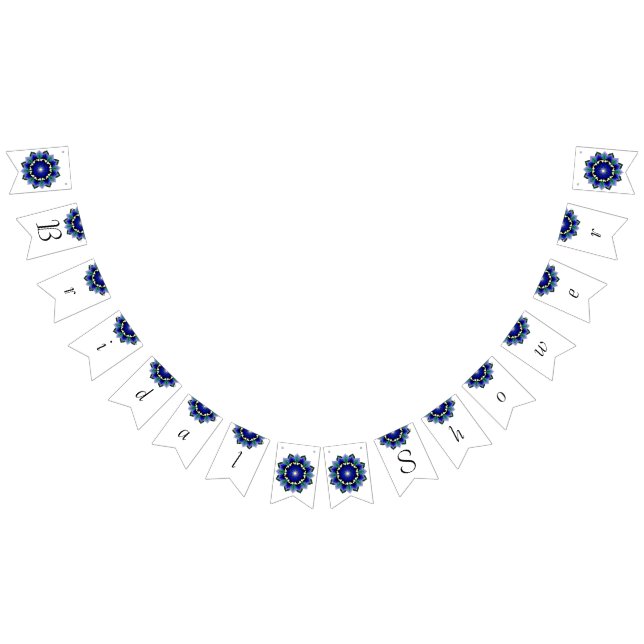 Bridal shower. Mandala in dark blue Bunting Flags (All)