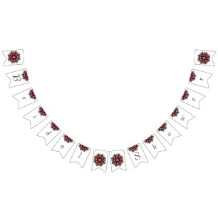 Bridal shower. Mandala in deep pink Bunting Flags