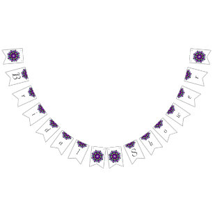 Bridal shower. Mandala in purple Bunting Flags