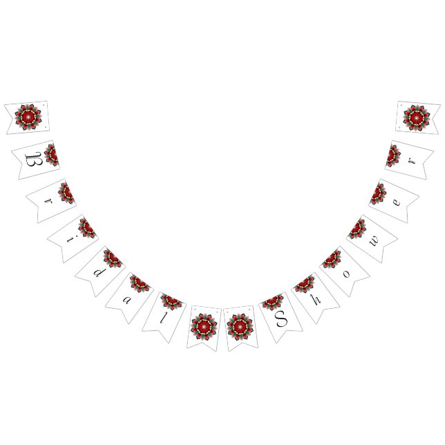 Bridal shower. Mandala in red Bunting Flags (All)