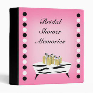 Bridal Shower Memories Binder - Pink and Black