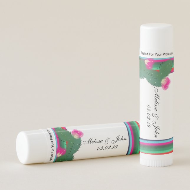 Bridal Shower Mexican Fiesta Cactus Wedding Lip Balm (Front)
