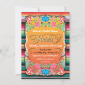 Bridal Shower Mexican Fiesta Party Gold Glitter Invitation (Front)