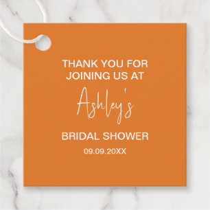 Bridal Shower Mid-Century Modern Orange Sun Mod Favor Tags
