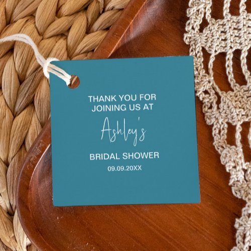 Bridal Shower Mid_Century Modern Peach  Blue Mod Favor Tags