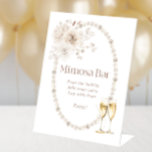 Bridal Shower Mimosa Bar Sign<br><div class="desc">Elevate your mimosa bar with our elegant pedestal sign,  featuring delicate watercolor boho chic florals and gold-dusted champagne glasses. This sign adds a touch of sophistication to your Elegant Pearls and Prosecco Bridal Shower,  guiding guests to indulge in delightful mimosas and enjoy the celebration.</div>