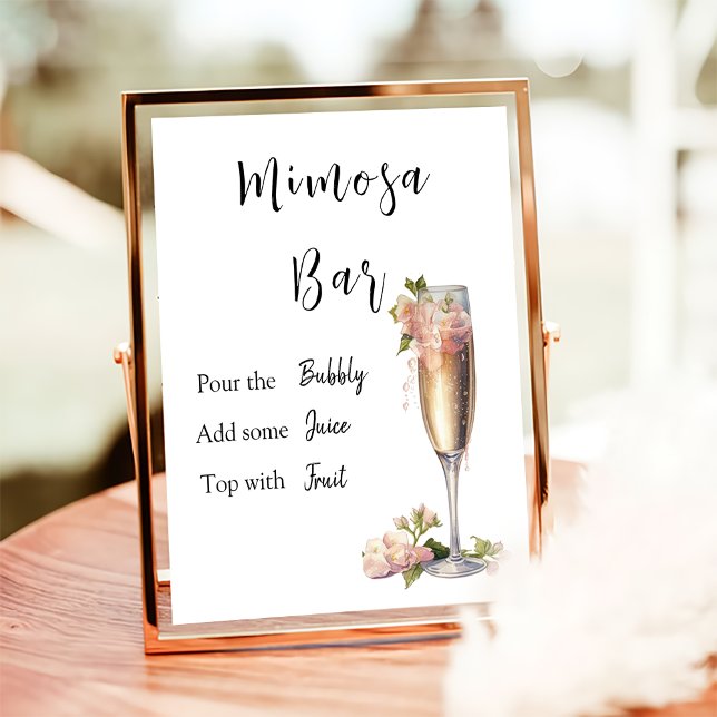  Bridal Shower Mimosa Bar Sign Bubbly Bar (Creator Uploaded)