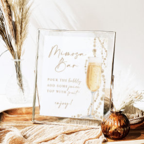 Bridal Shower Mimosa Bar Sign, Pearls & Prosecco Poster