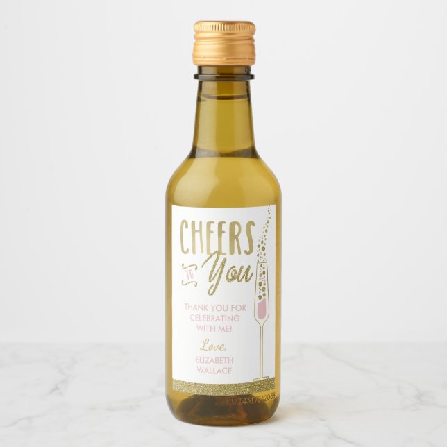 Bridal Shower Mini Wine Bottle Favor Label (Front)