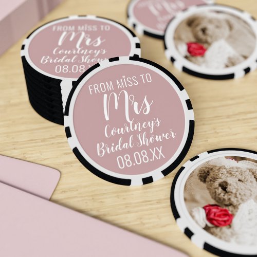 Bridal Shower Miss to Mrs Photo Poker Chips