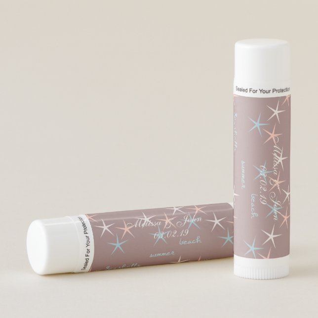 Bridal Shower Modern Beach Wedding Starfish Lip Balm (Front)