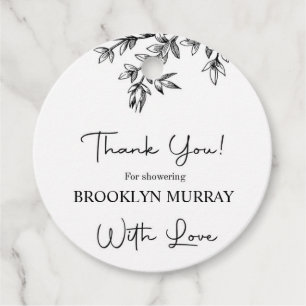 Bridal Shower, Modern Bridal, Black and white Favor Tags