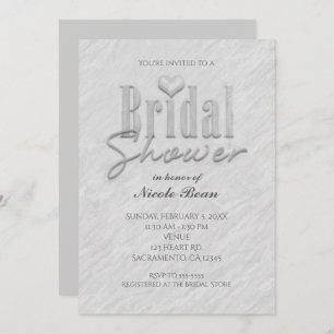 Bridal Shower Modern Chic White Grey Invitation