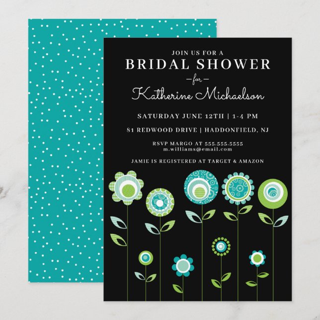 BRIDAL SHOWER | Modern Flower Garden Invitation (Front/Back)