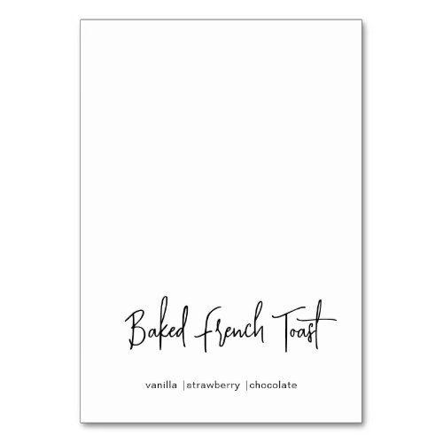 Bridal Shower Modern Minimalist Buffet Cards
