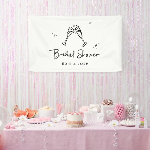 Bridal shower modern natural elegant handwritten banner