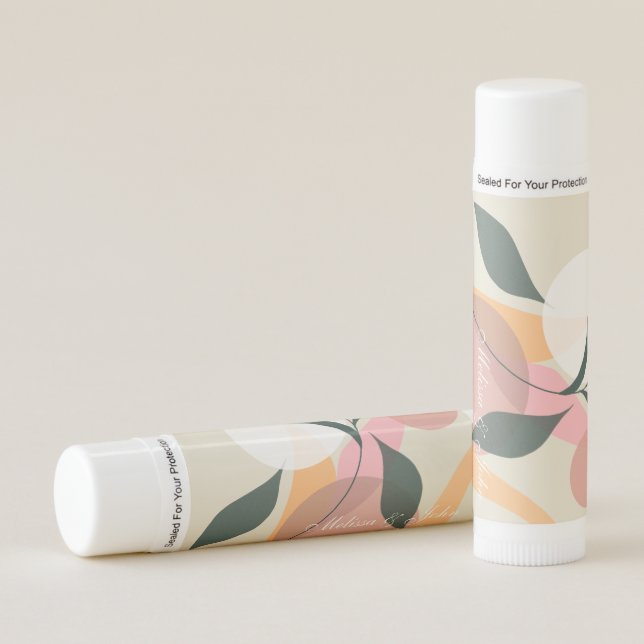 Bridal Shower Modern Plant Shapes Collage Lip Balm (Front)