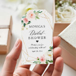 Bridal Shower Modern Romantic Blush Pink Floral Gift Tags<br><div class="desc">Customize this "Modern Romantic Blush Pink Floral Bridal Shower Favor Thank You Gift Tag" to add a special touch. It's a perfect addition to match your colors and styles. For further customization, please click the "customize further" link and use our design tool to modify this template. If you need help...</div>