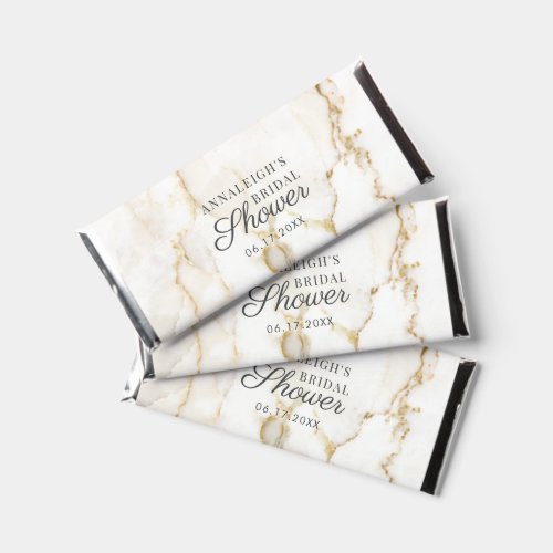 Bridal Shower Modern Script Gold Marble Pattern Hershey Bar Favors