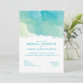 Bridal Shower | Modern Teal Watercolor Postcard (Standing Front)
