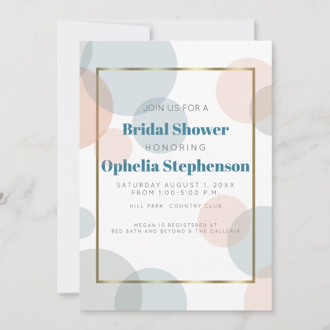 Bridal Shower | Modern Watercolor Confetti Dots Announcement (Front)