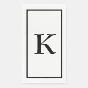  Bridal Shower Monograms Name Black White Wedding Paper Guest Towels