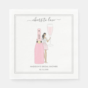Bridal Shower Napkin - Bubbly Rose