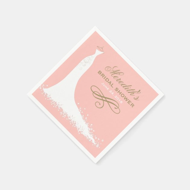 Bridal Shower Napkins | Elegant Wedding Gown