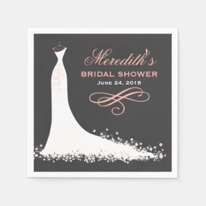 Bridal Shower Napkins | Elegant Wedding Gown