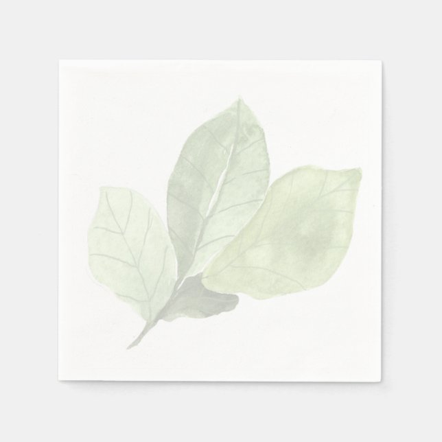 Bridal Shower Napkins | green leaf (Front)