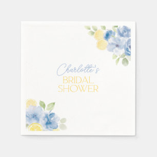 Bridal Shower Napkins Main Squeeze Blue Flowers