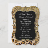 Bridal Shower Natural Gold Leopard Animal Print Invitation (Back)