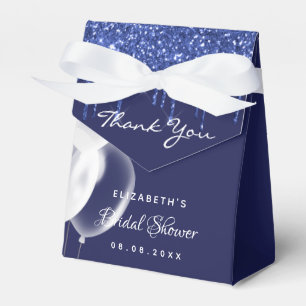 Bridal Shower navy blue white balloons thank you Favor Boxes