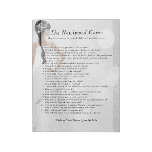 Bridal Shower Newlywed Game - White Glitter 👰 Notepad
