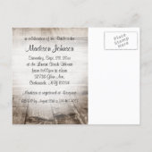 Bridal Shower on Barn Wood with Lace & White Dove Invitation Postcard (Back)
