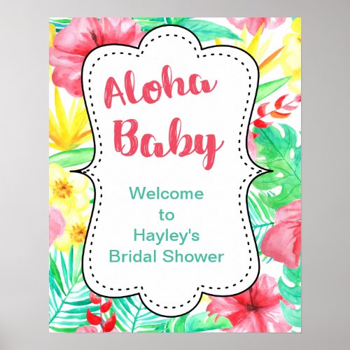 Bridal Shower or Bachelorette Sign_ Luau Theme Poster