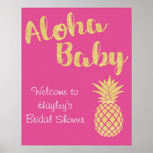 Bridal Shower or Bachelorette Sign_ Luau Theme Poster