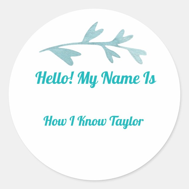 Bridal Shower or event name tag How I Know (Front)