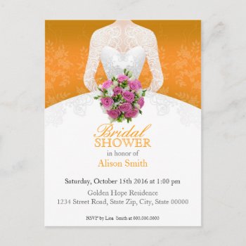 Bridal Shower Orange Invitation by KeyholeDesign at Zazzle