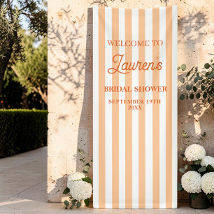 Bridal Shower Orange Striped Welcome Banner