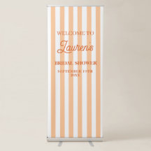 Bridal Shower Orange Striped Welcome