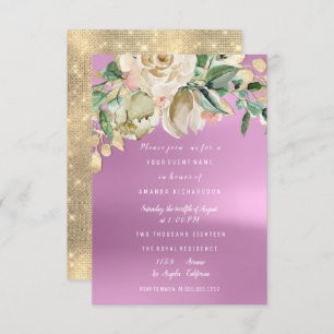 Bridal Shower Orchid Purpl Paint Flower Watercolor Invitation